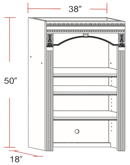 Huntington - Library Hutch - Antique Vintage Pecan