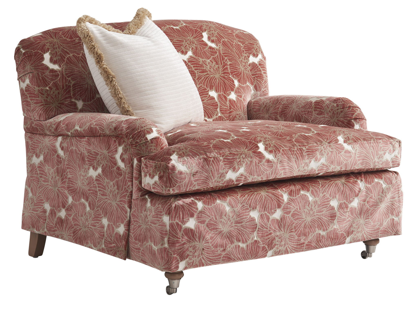 Barclay Butera Upholstery - Athos Chair With Brass Casters - Red