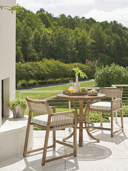 St Tropez - Counter Stool - Dark Brown / Light Blue