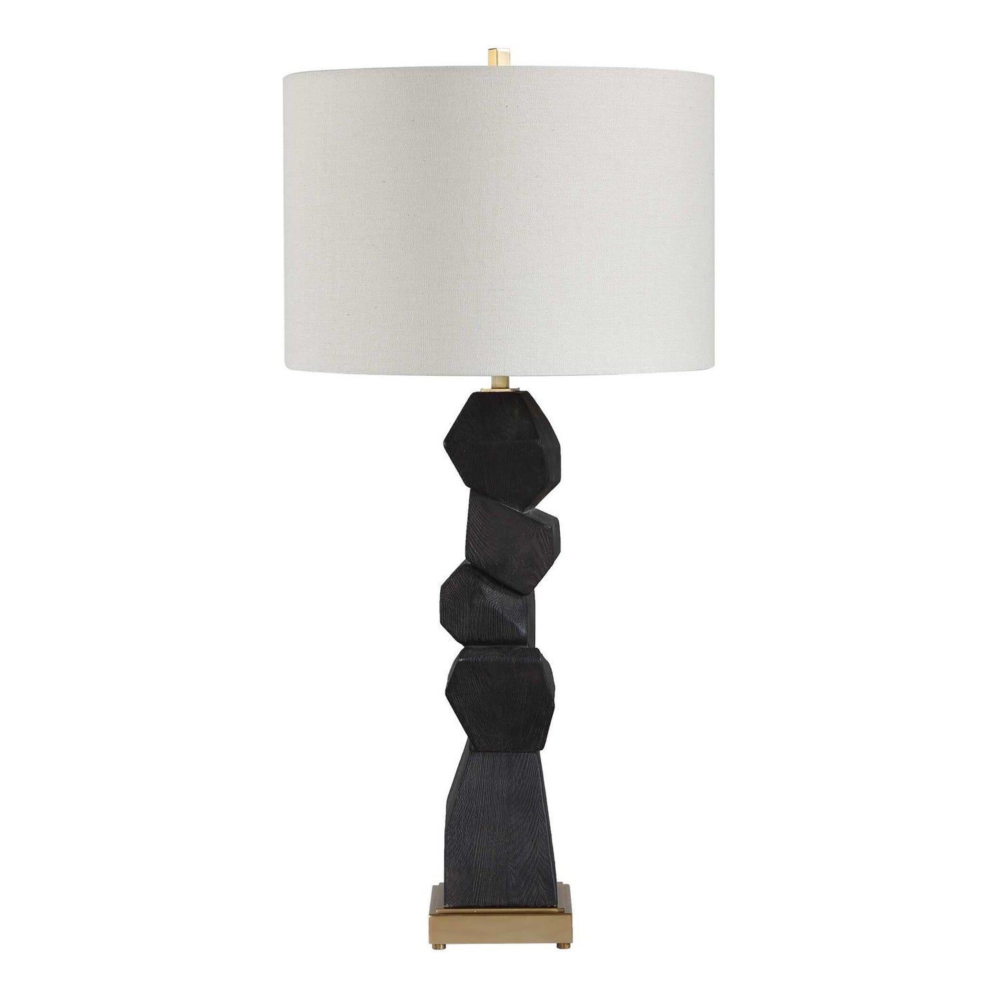 Demelo - Stacked Wood Table Lamp - Black