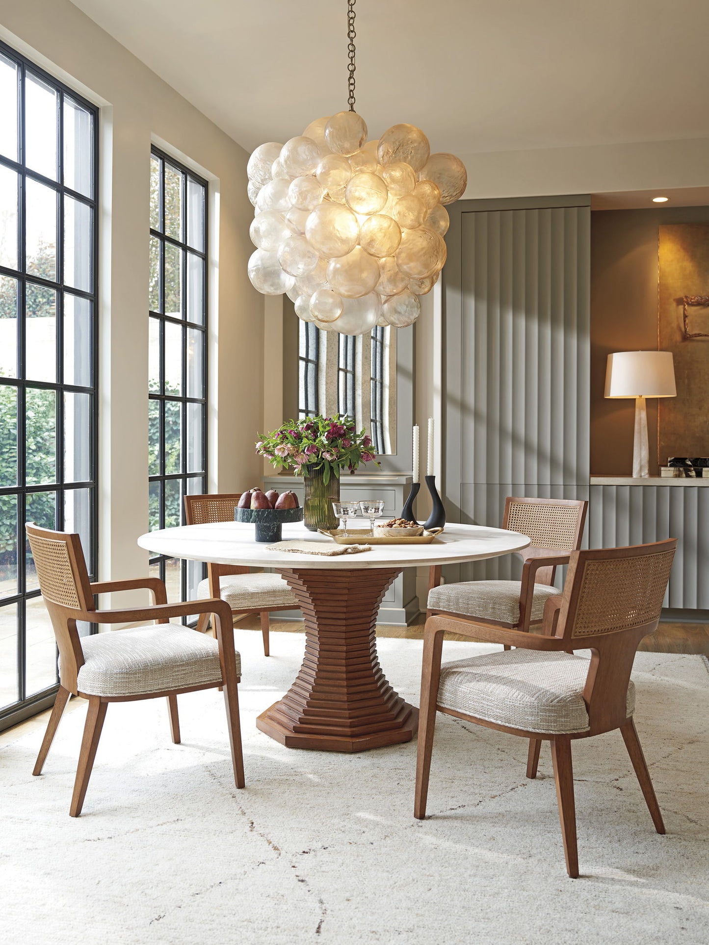 La Costa - Cabrillo Round Dining Table - Dark Brown / White