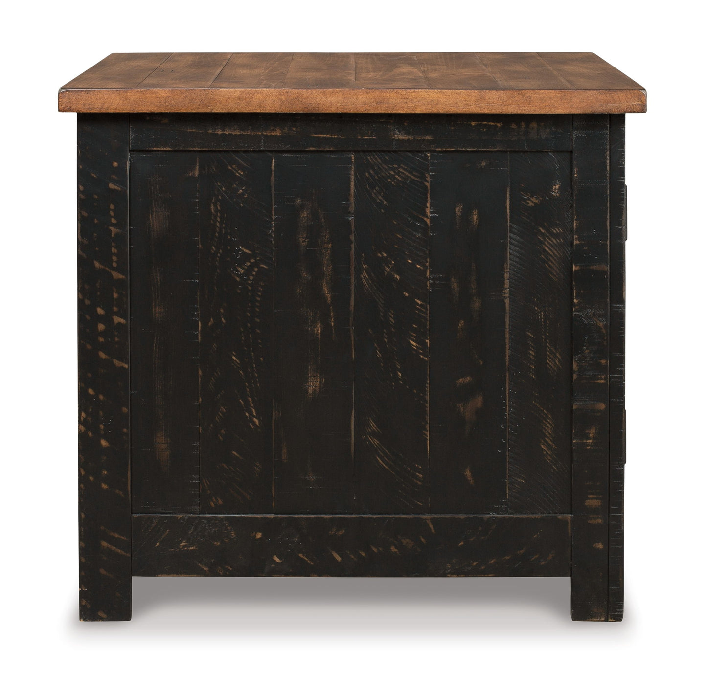 Valebeck - Rectangular End Table - Black / Brown