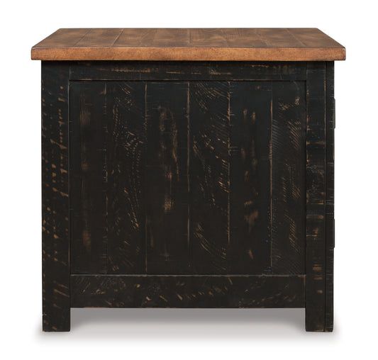 Valebeck - Rectangular End Table - Black / Brown