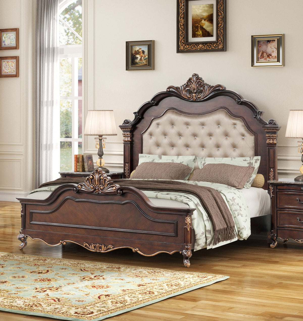 Constantine - 5/0-6/6 Queen/King Panel Side Rails - Cherry
