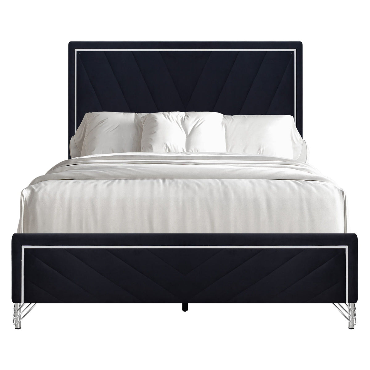 Ava - Queen Headboard, Footboard & Slat Kit - Ebony