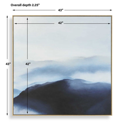 Cold Shoulder - Hand Painted Landscape Art - Black / Blue / Gray / White / Woodtone