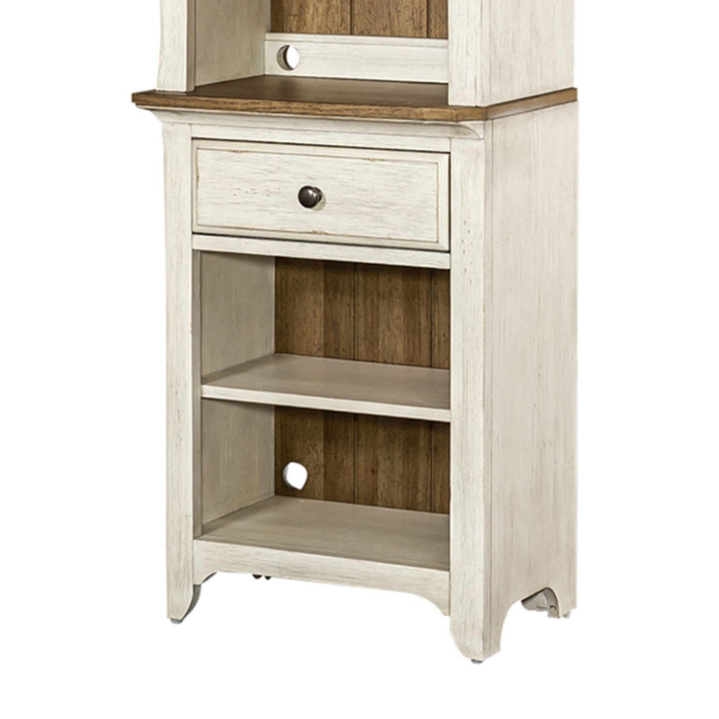 Farmhouse Reimagined - Left Pier Base - Antique White / Chestnut Tops