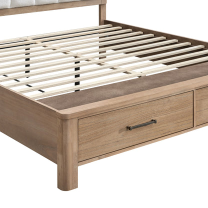 Anika - 6/6 King Storage Footboard & Slats - White / Natural
