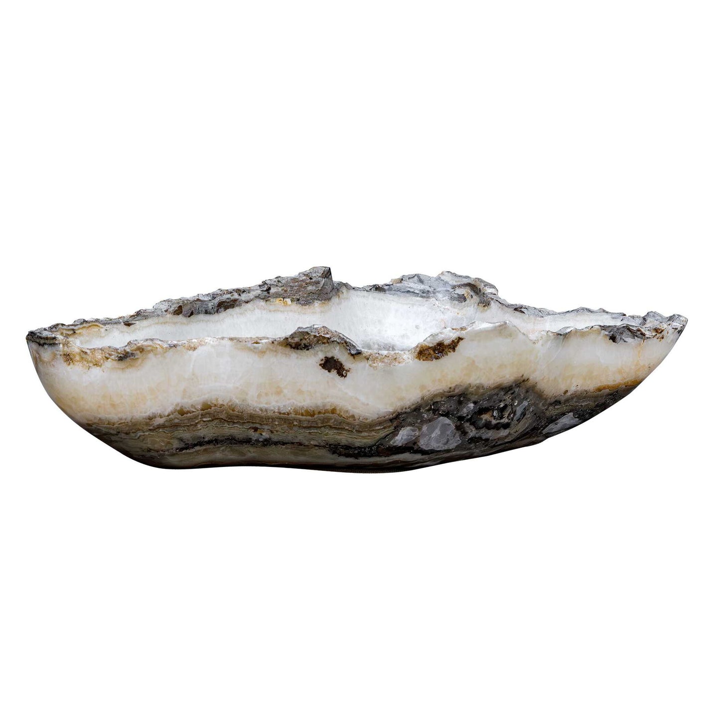 Lunara - Indoor-Outdoor Stone Bowl - Gray / White