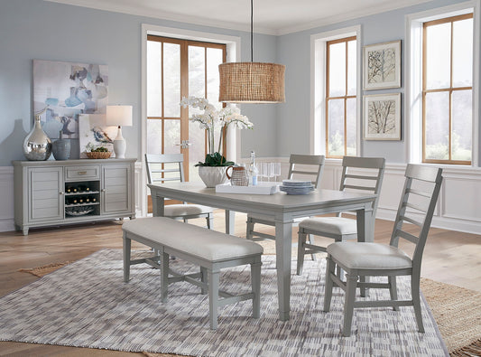 Charleston - Bench With Upholstered Seat - Harbor Gray