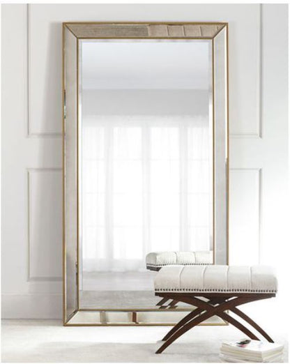 Beaded Leaner - Mirror - Gold - Antique Gold