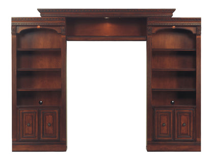 Huntington - Expandable Bridge With Shelf And Back Panel - Antique Vintage Pecan