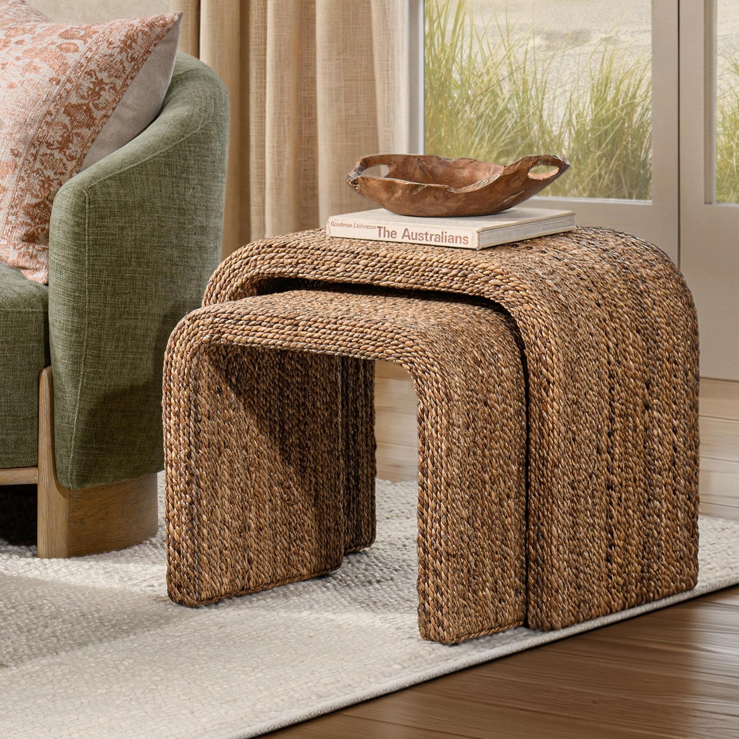 Luma - Nesting Tables (Set of 2) - Harvest Abaca