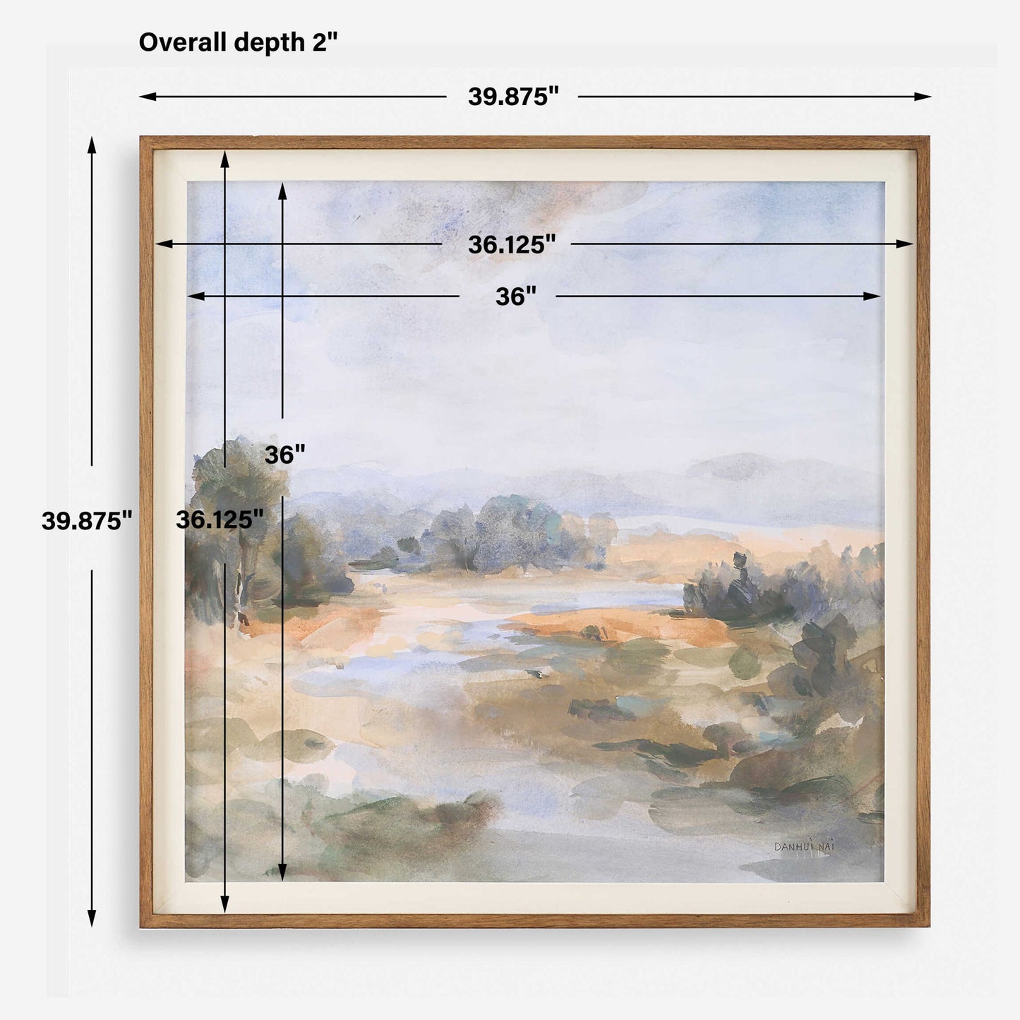 River Afternoon - Landscape Print - Light Brown