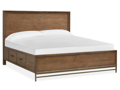 Lindon - King Panel Bed Storage Rail - Belgian Wheat