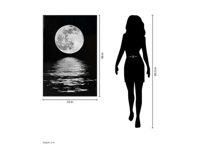 Moonlit Resonance - 32 X 48 - High Gloss Canvas In Frame - Black