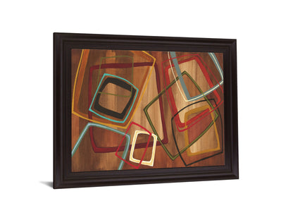 Overlapping Shapes - 28" x 34" Framed Wall Art - Dark Brown