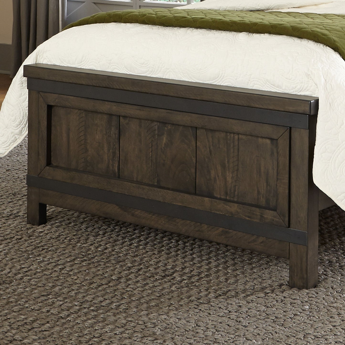 Thornwood Hills - Twin Panel Footboard - Rock Beaten Brown