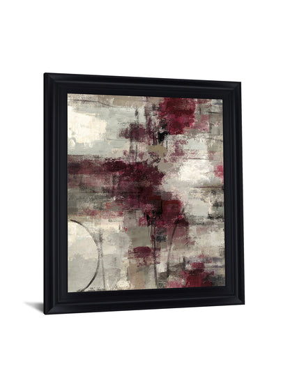 Crimson Veil - 28" x 34" Framed Wall Art - Dark Red