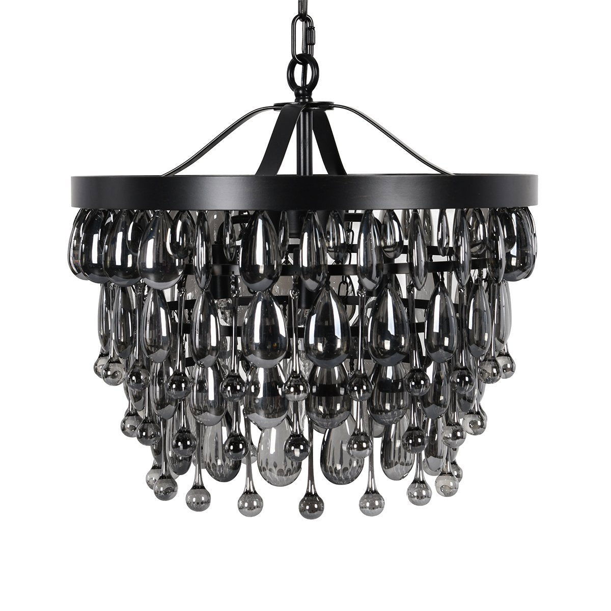 Renata - Glass Round Chandelier - Black