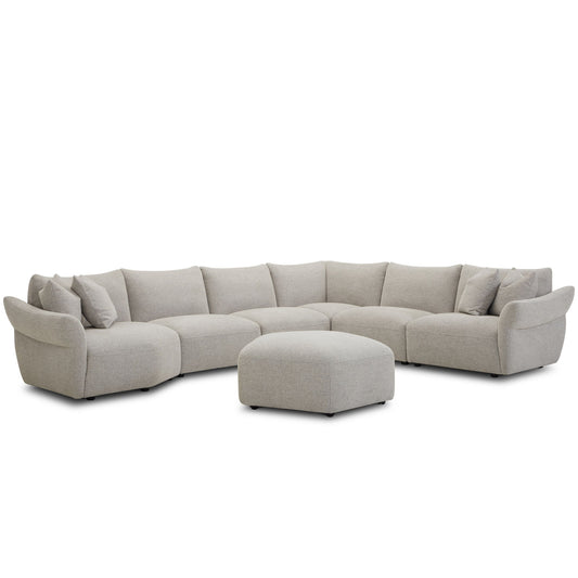Playful - Ottoman With Casters - Canes Cobblestone