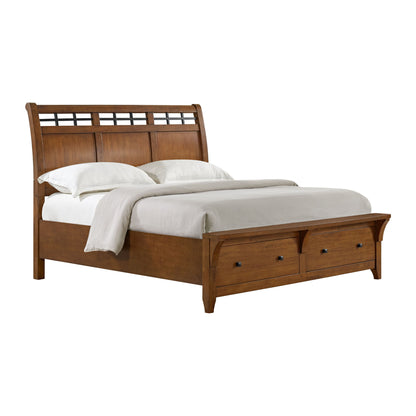 Gage - King Storage Footboard With 13 Slats - Chestnut