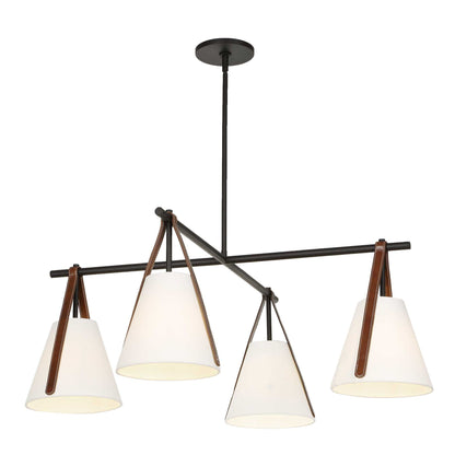 Reins - Accent Straps 4 Light Chandelier - Black