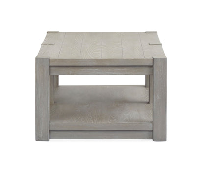 Burgess - Rectangular Shelf Cocktail Table With Casters - Calico Gray