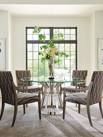 Ariana - Riviera Stainless Dining Table With Glass Top