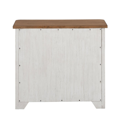Farmhouse Reimagined - Lateral File - Antique White / Chestnut Tops