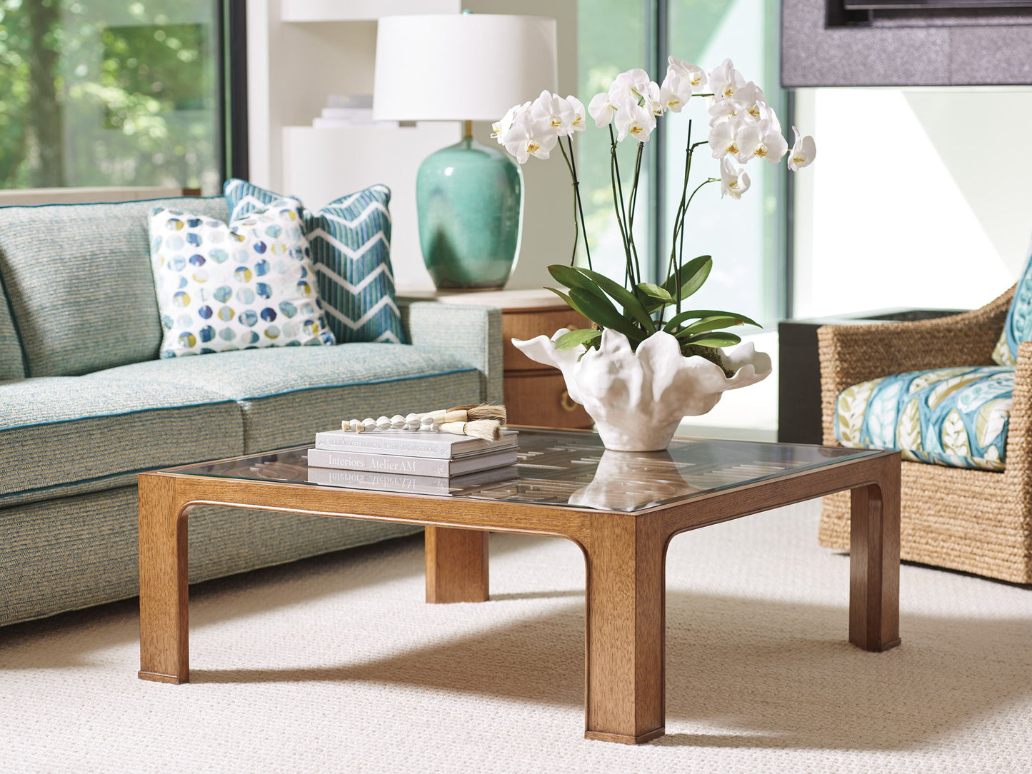 Palm Desert - Redford Square Rattan Cocktail Table - Dark Brown