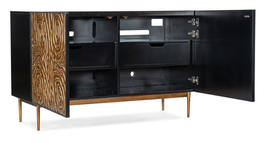 Melange - Fingerprints 2-Door Credenza - Black / Gold