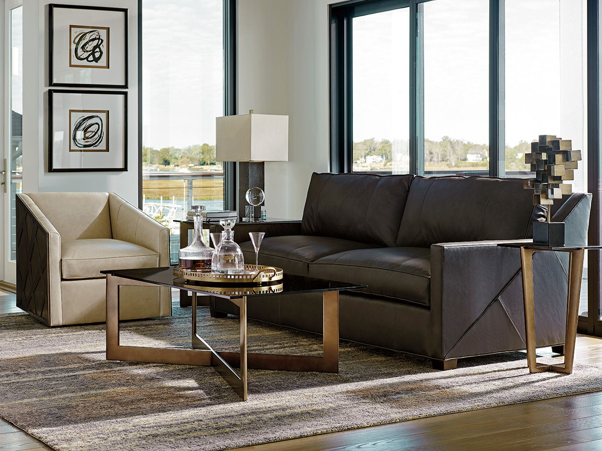 Lexington Leather - Wright Leather Sofa - Dark Brown