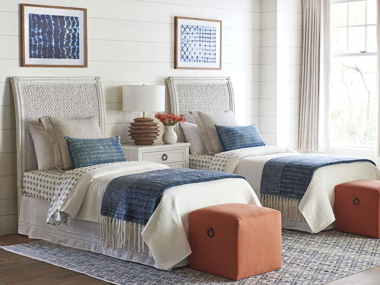 Ocean Breeze - Siesta Key Woven Headboard 3/3 Twin - White