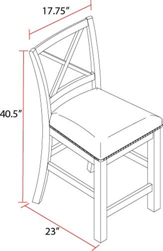 Lodge Dining - Upholstered “X” Back Counter Chair (Set of 2) - Siltstone