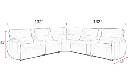Modesto - Modular Power Reclining Sectional With Power Adjustable Headrests