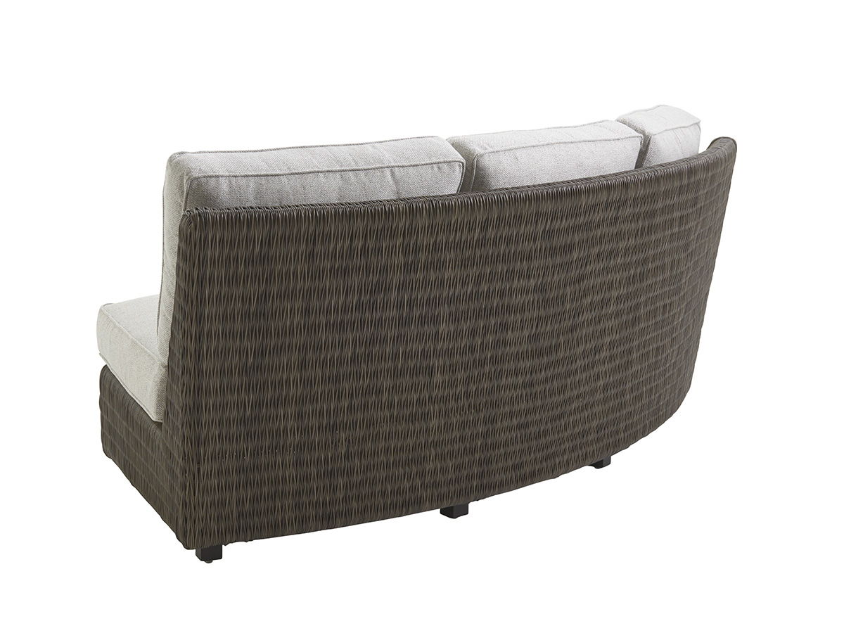 Cypress Point Ocean Terrace - Curved Sectional Armless Sofa - Dark Gray / Beige
