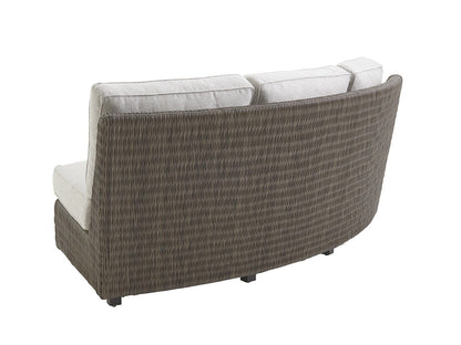 Cypress Point Ocean Terrace - Curved Sectional Armless Sofa - Dark Gray / Beige