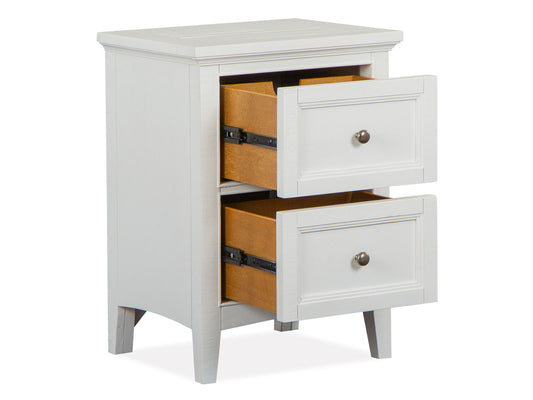 Heron Cove - Small Drawer Nightstand - Chalk White And Dovetail Gray