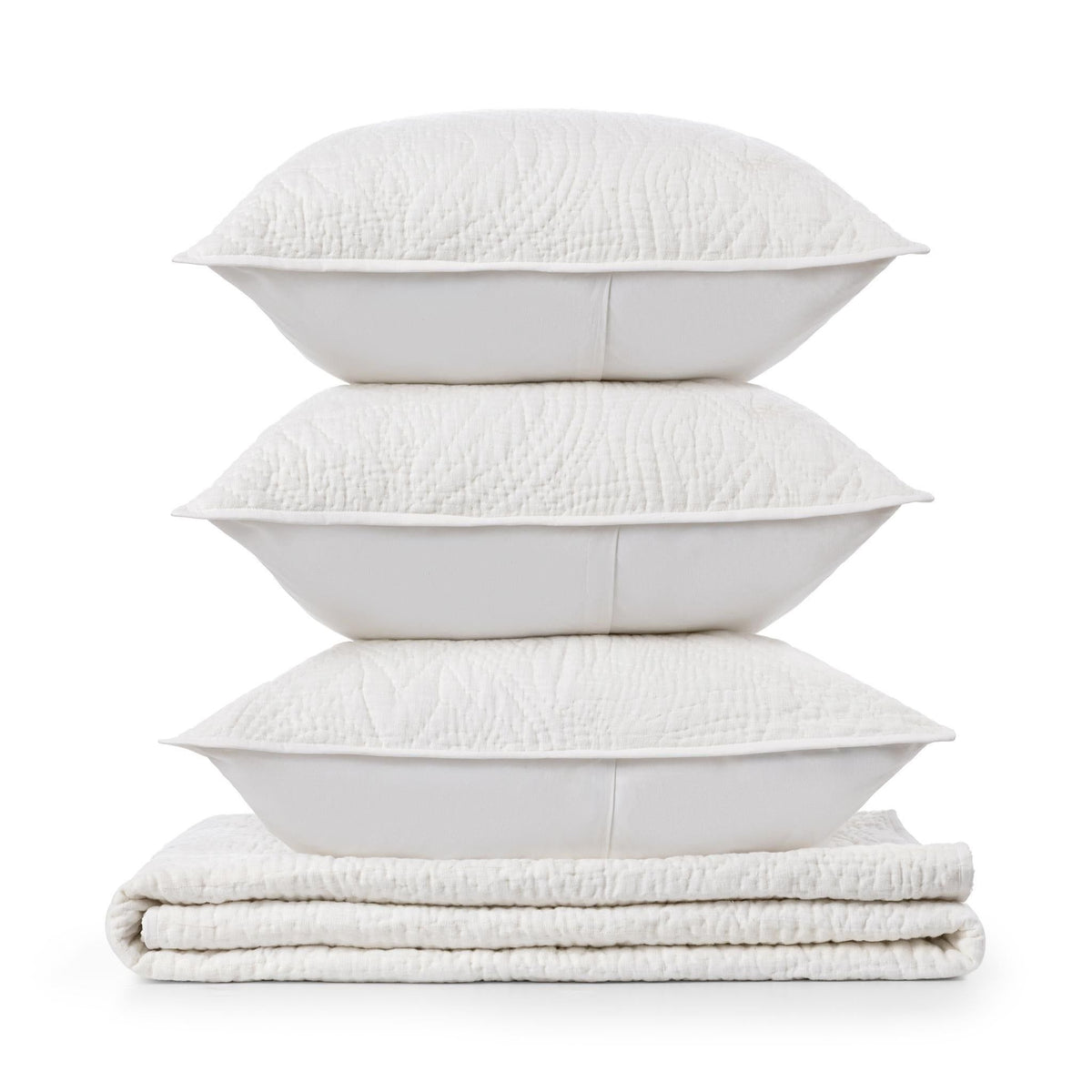 Berkshire - 4 Piece King Quilt Set - Linen Cloud