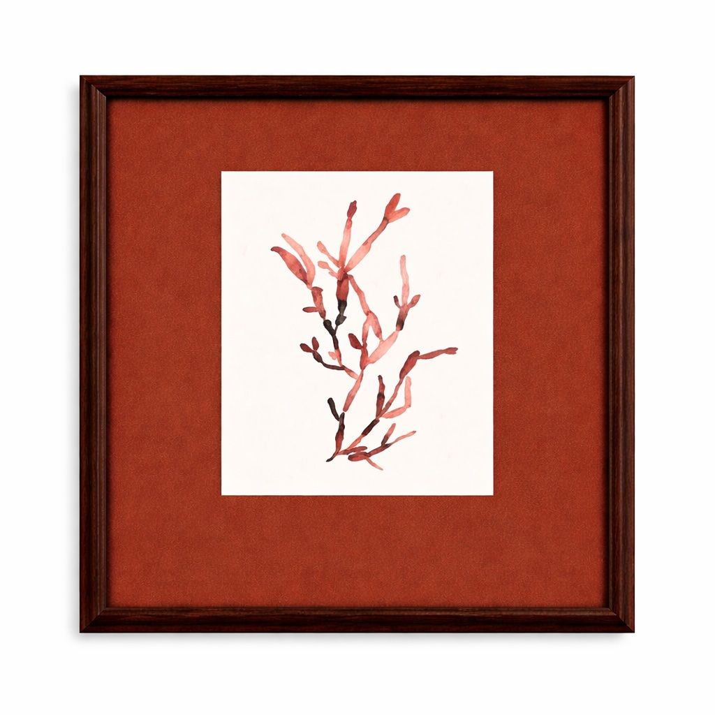 Bubble Seaweed Framed Print - Red