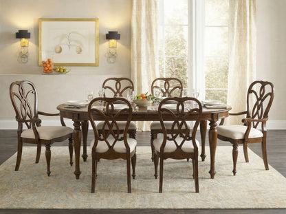 Leesburg - Splatback Side Chair (Set of 2) - Beige / Dark Brown