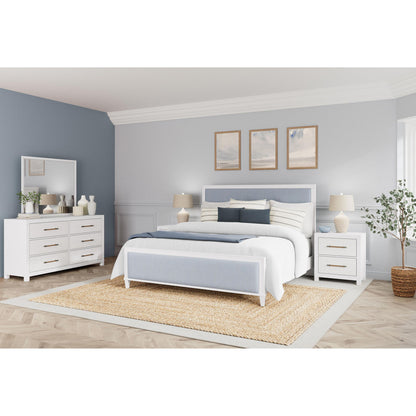 Rosalie - King Upholstered Headboard - Blue / White