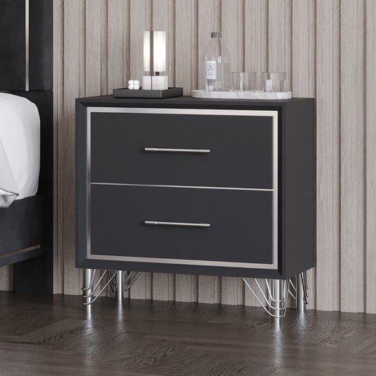 Ava - 2 Drawer Nightstand - Ebony