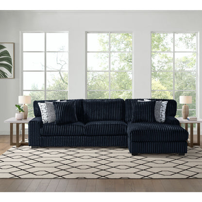 Nightfall - LHF Loveseat With 4 Pillows 20" (2 Winkin Walnut, 2 Nod Walnut) - Grand Cord Black