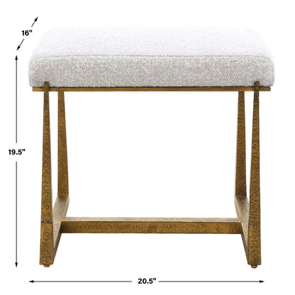 Midas - Small Bench - Gold / White