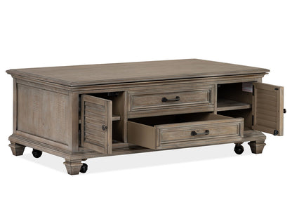 Lancaster - Lift Top Storage Cocktail Table (With Casters) - Dove Tail Gray