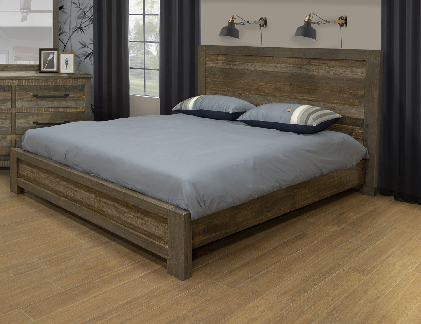 Loft - King Headboard - Two Tone Gray / Brown