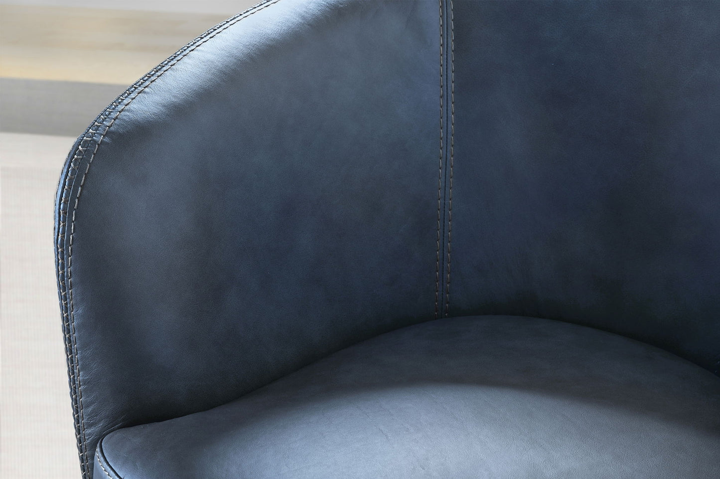 Barolo - 100% Italian Leather Swivel Club Chair (Set of 2)