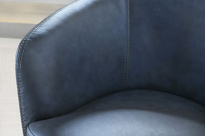 Barolo - 100% Italian Leather Swivel Club Chair (Set of 2)